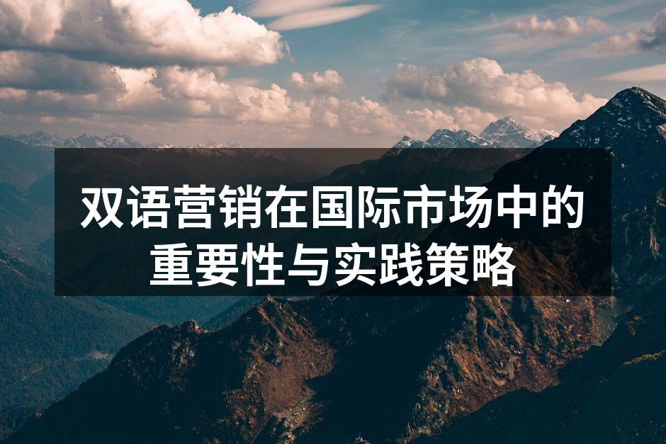 双语营销在国际市场中的重要性与实践策略